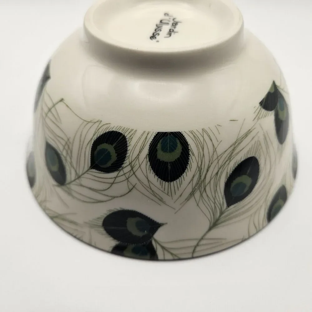 Jardin d'Ulysse decorative peacock feather pattern bowl - beautiful!